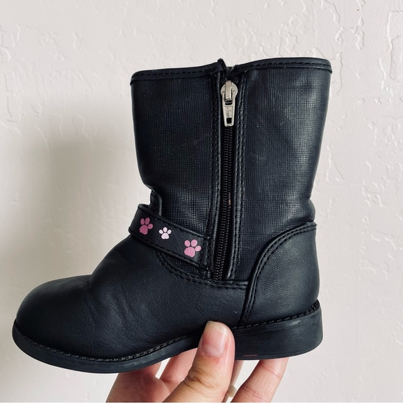 Nickelodeon Paw Patrol Black And Pink Boots With Hearts And Paw Prints Size 7 - Picture 9 of 9